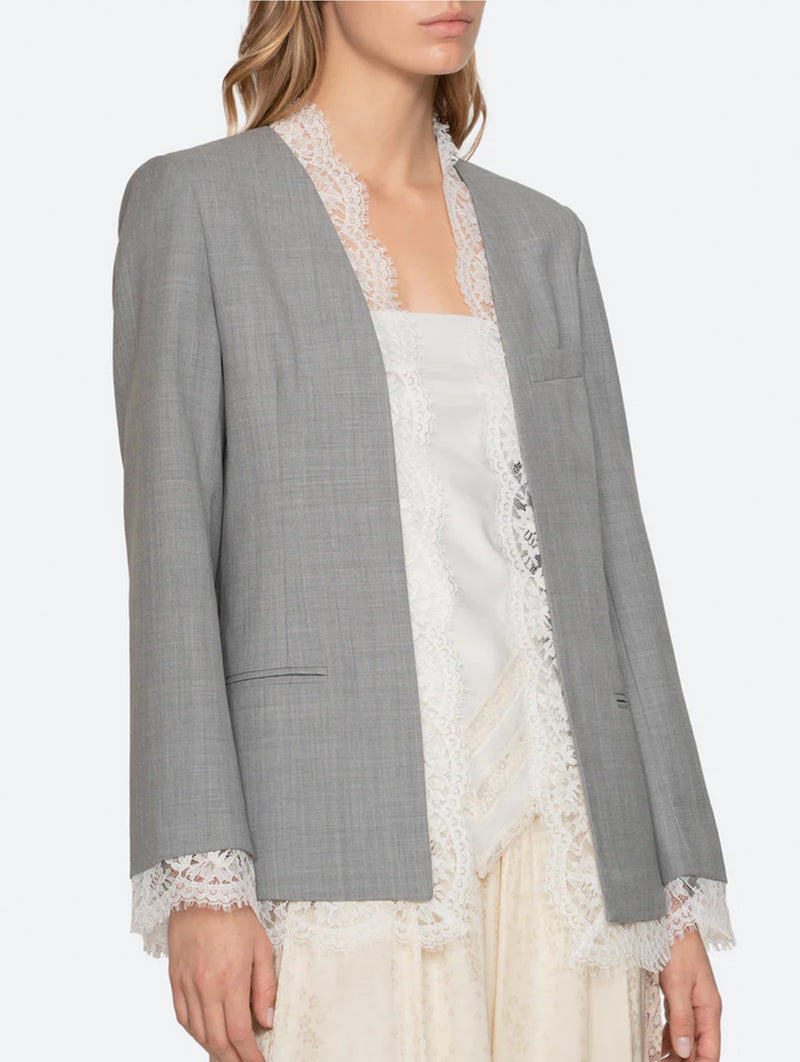 Fiora Tropical Wool Jacket in Grey