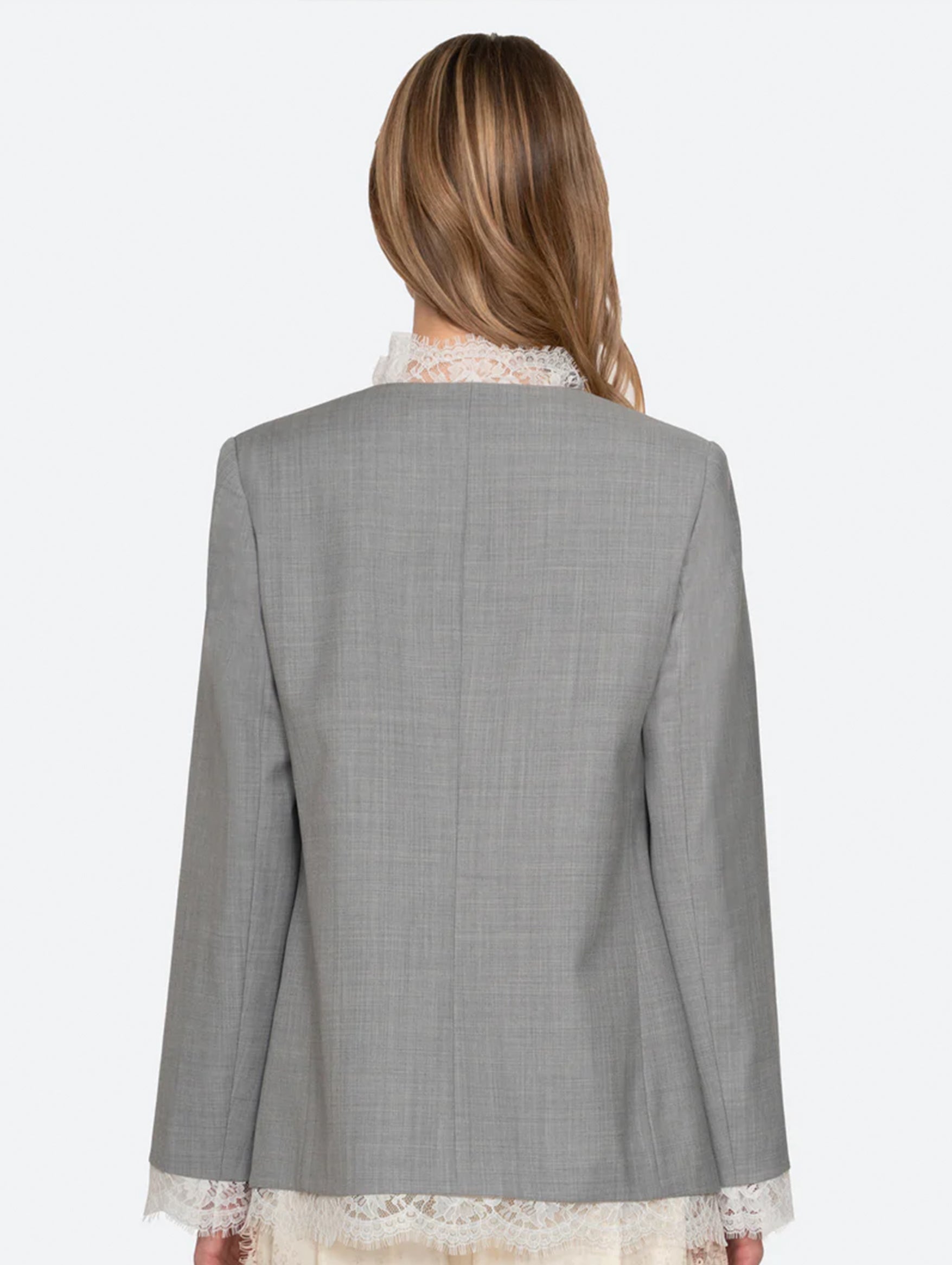 Fiora Tropical Wool Jacket in Grey