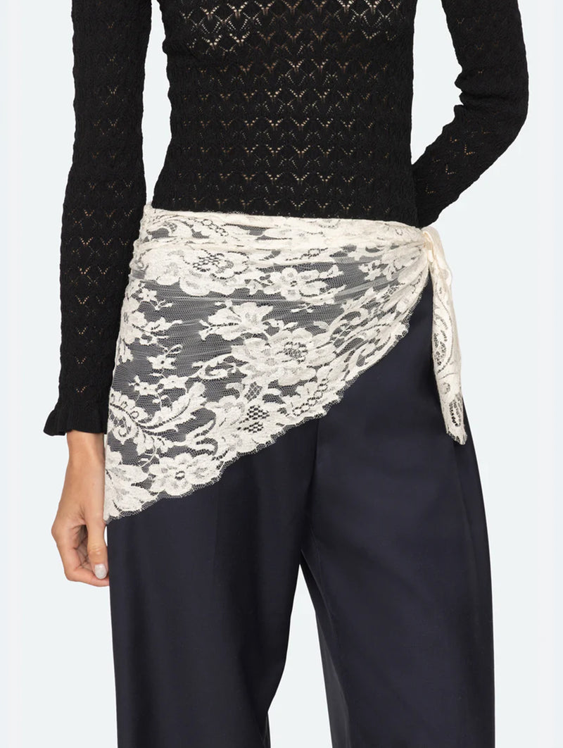 Fiora Tropical Wool Pants in Navy