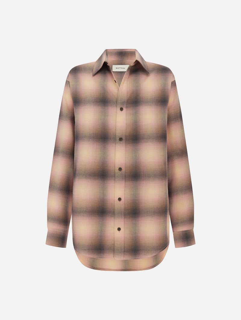 Flannel Shirt in Coral Check