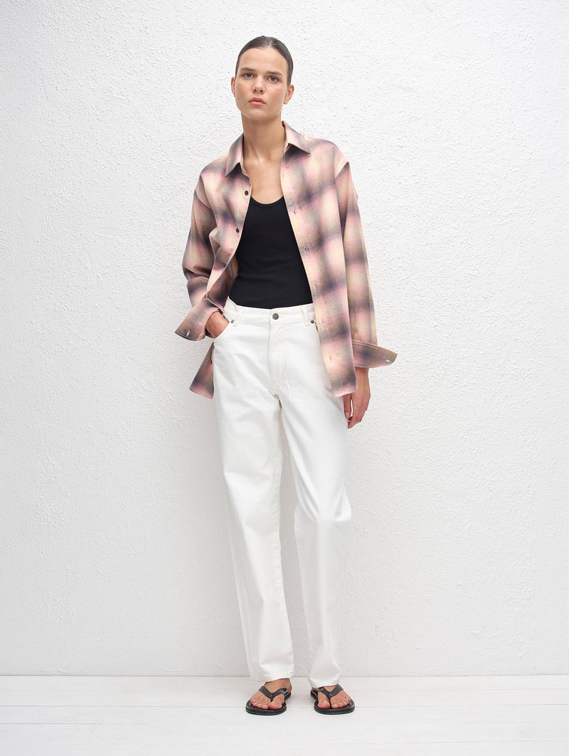 Flannel Shirt in Coral Check