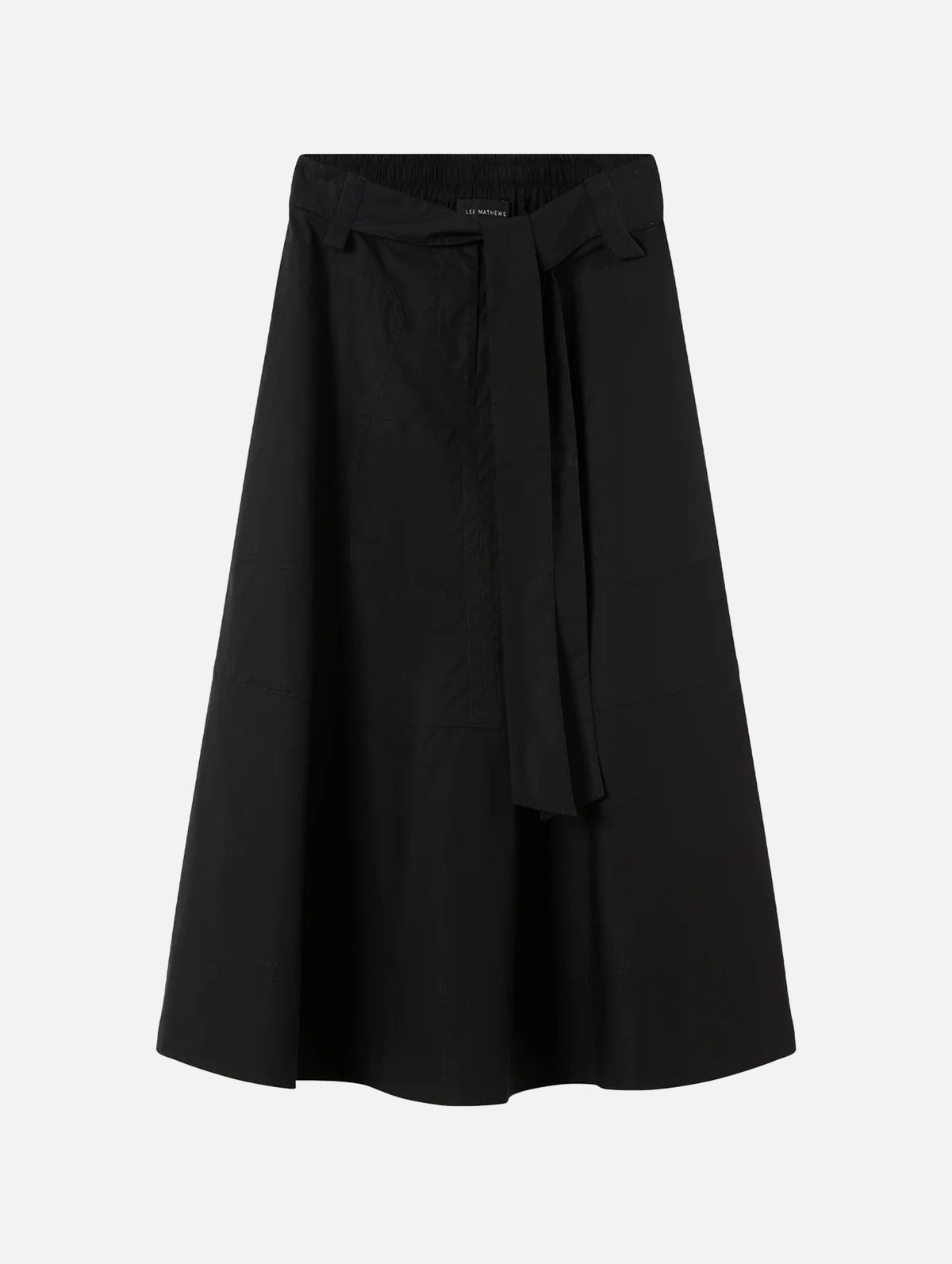 LM Poplin Flare Skirt in Black