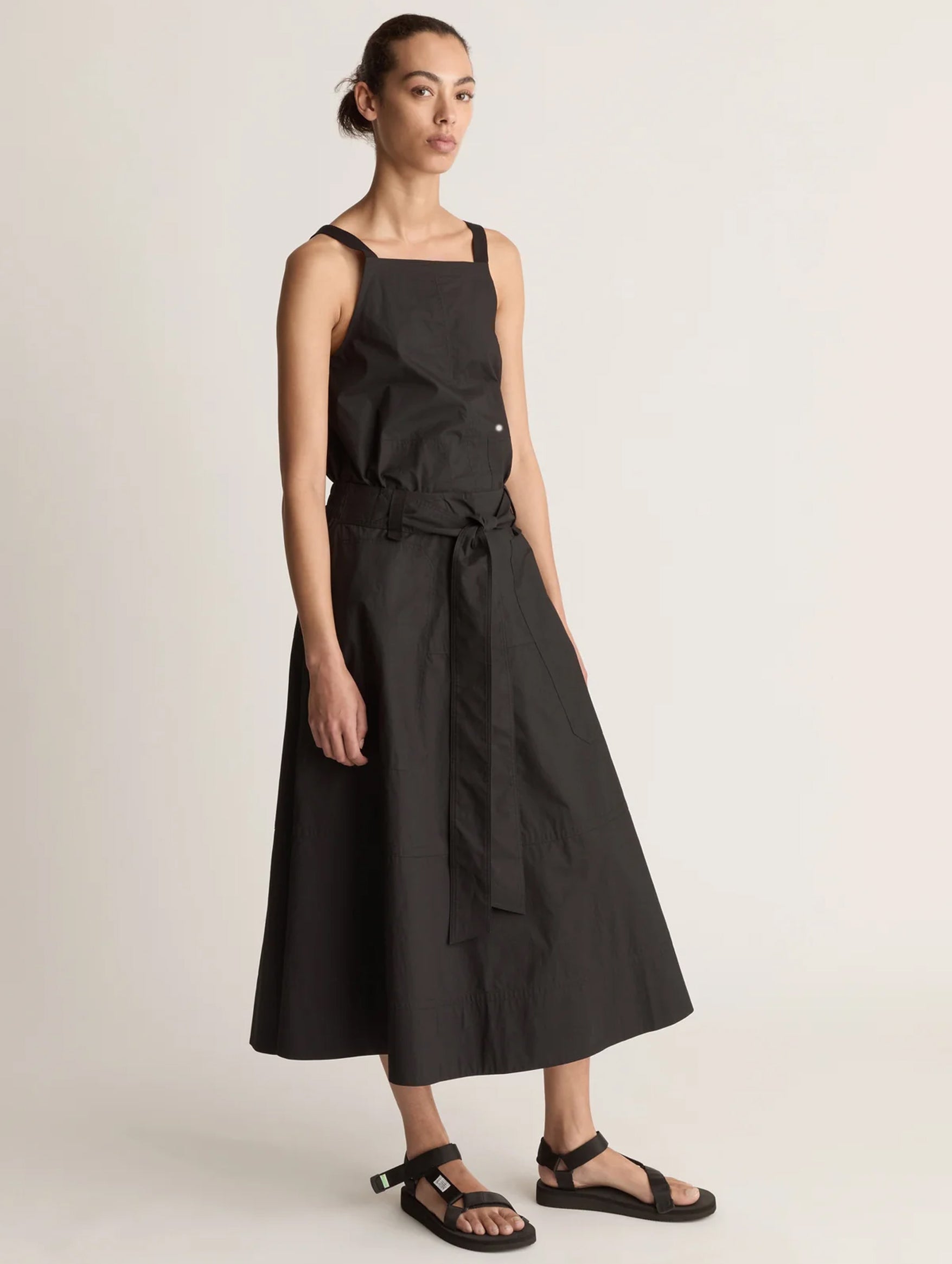 LM Poplin Flare Skirt in Black