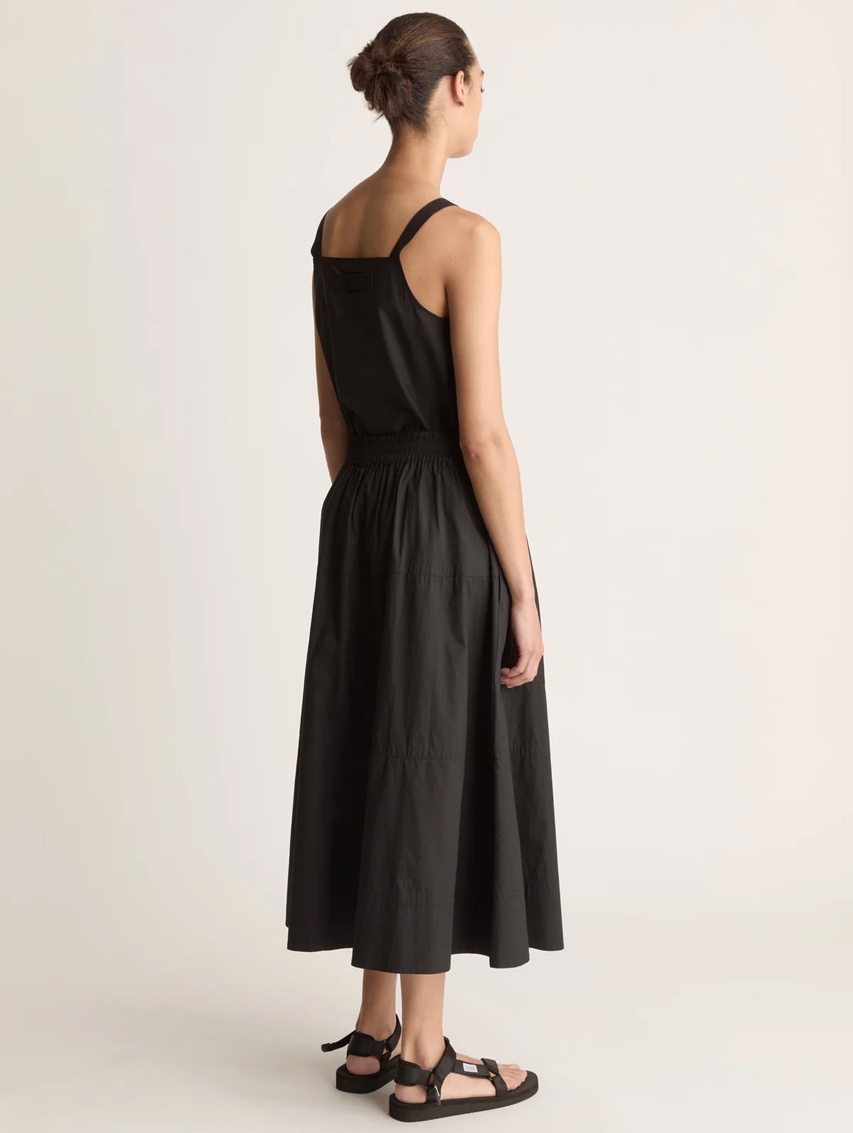 LM Poplin Flare Skirt in Black