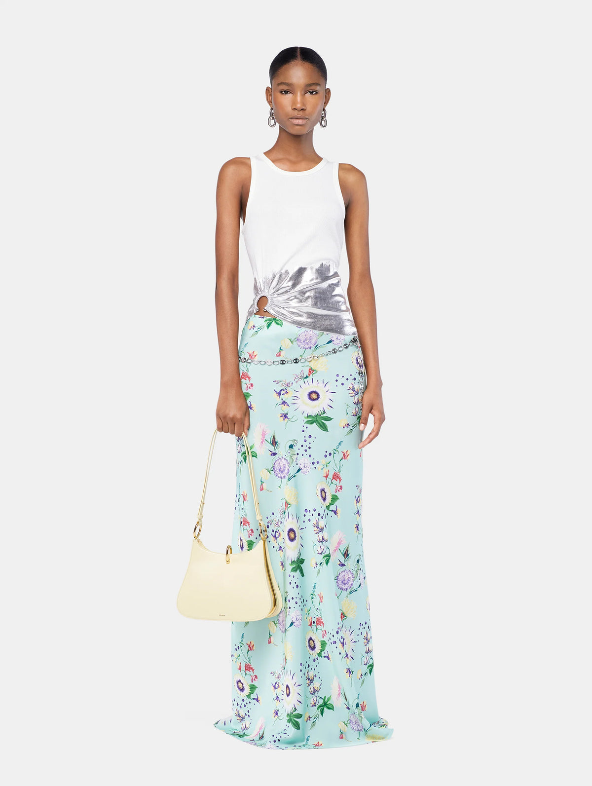 Long Skirt With Chain Details in Floral