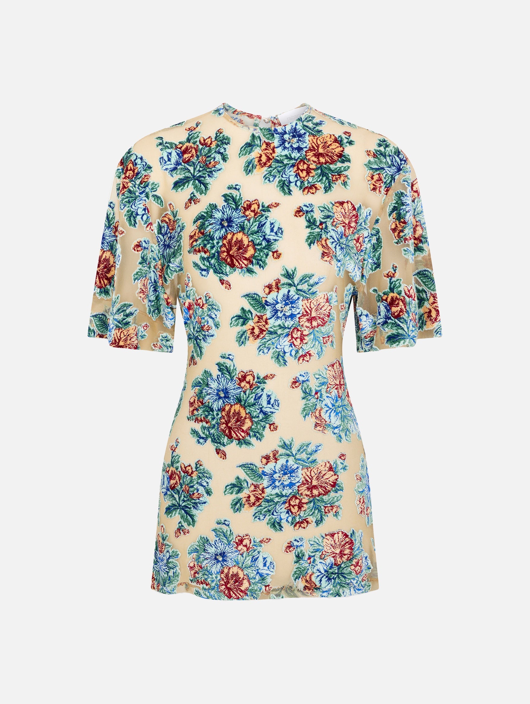 Short Sleeve Top In Floral Jacquard