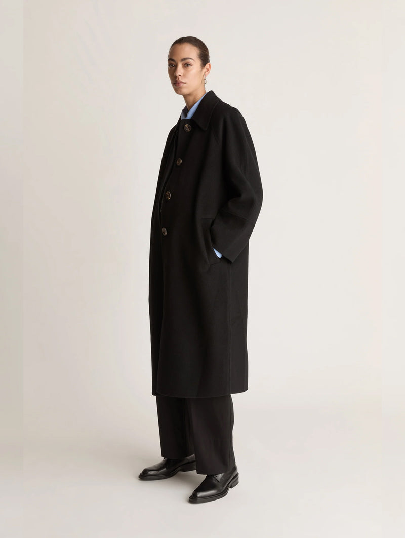 Florentine Cashmere Car Coat in Black