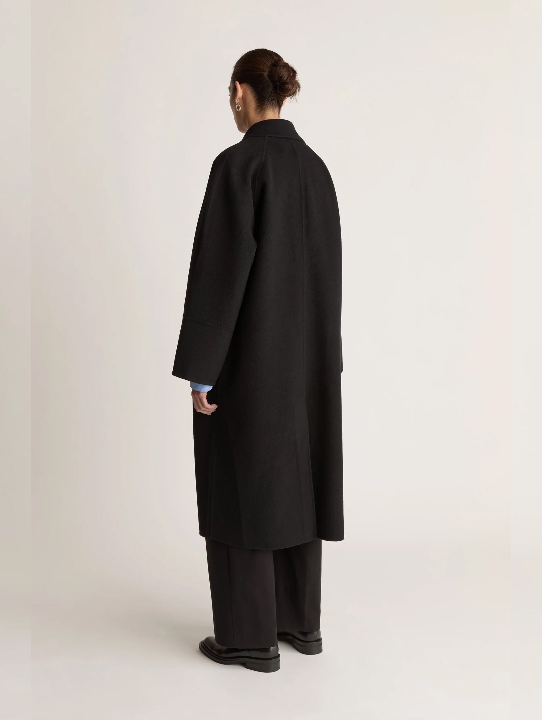 Florentine Cashmere Car Coat in Black