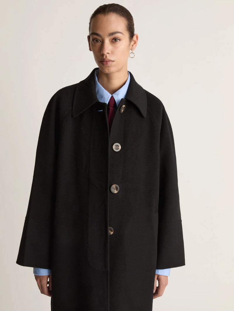Florentine Cashmere Car Coat in Black