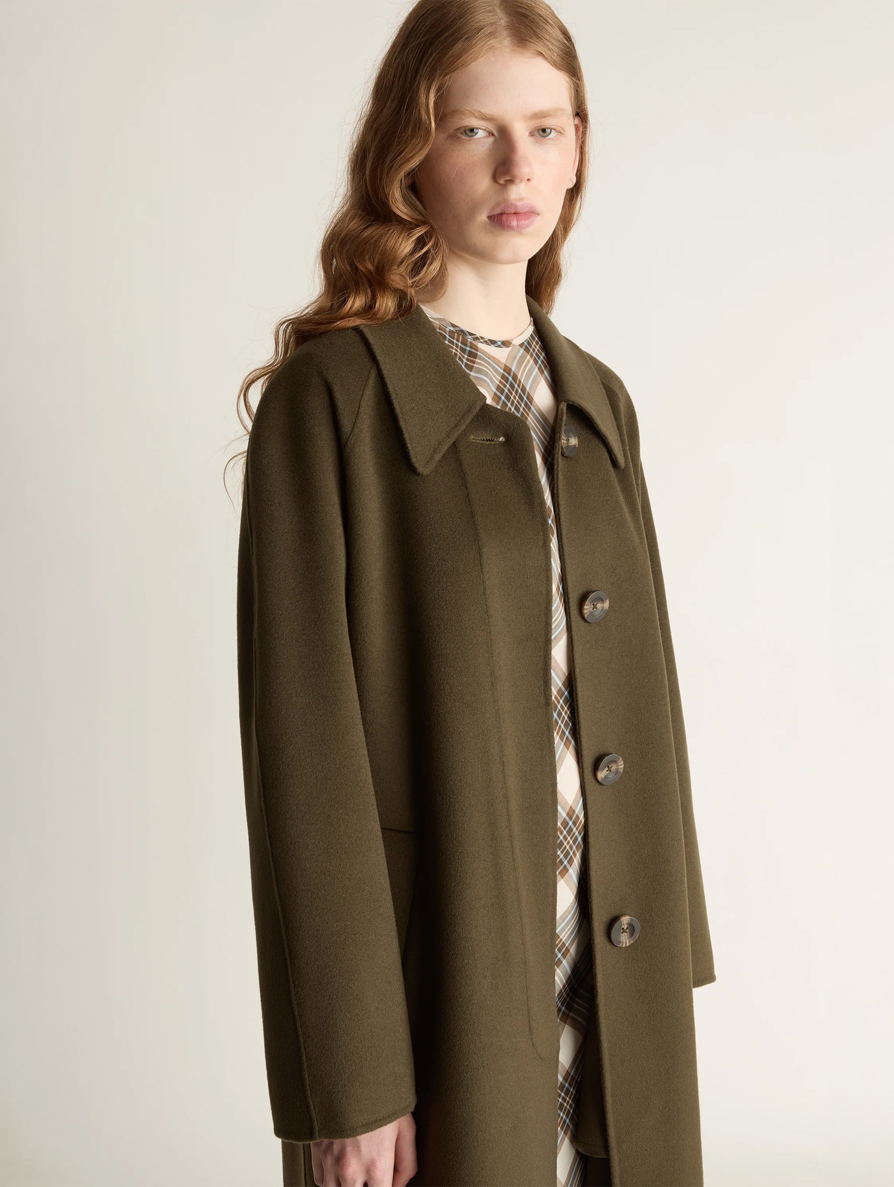 Florentine Cashmere Coat in Khaki