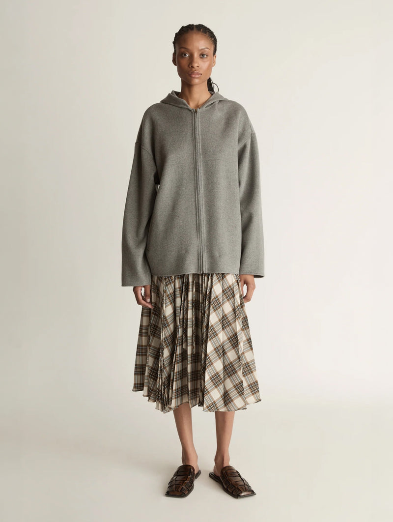 Florentine Cashmere Hooded Jacket in Grey Marle