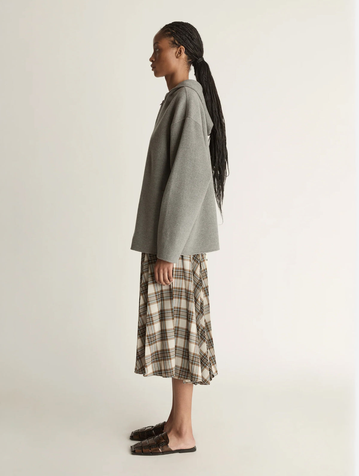 Florentine Cashmere Hooded Jacket in Grey Marle