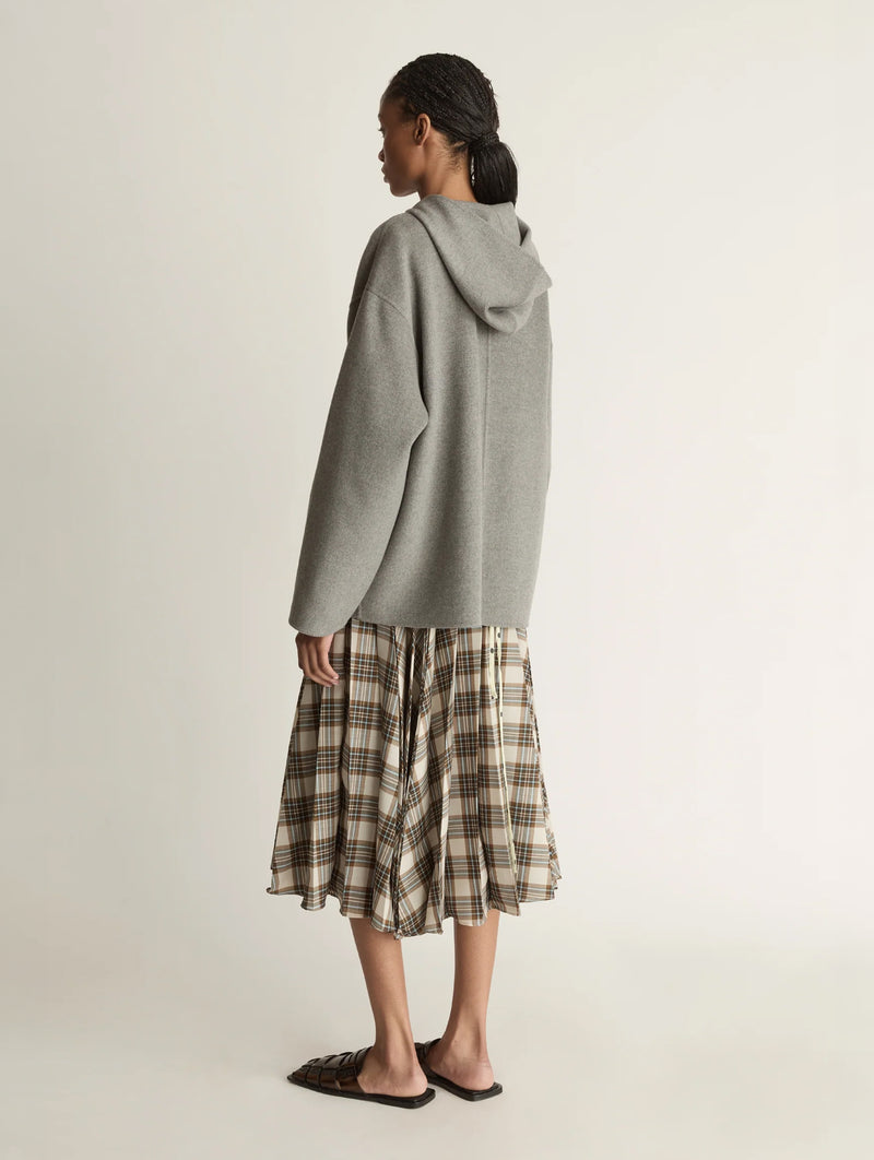 Florentine Cashmere Hooded Jacket in Grey Marle