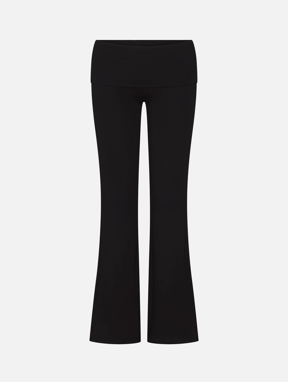 Foldover Flare Pant in Black
