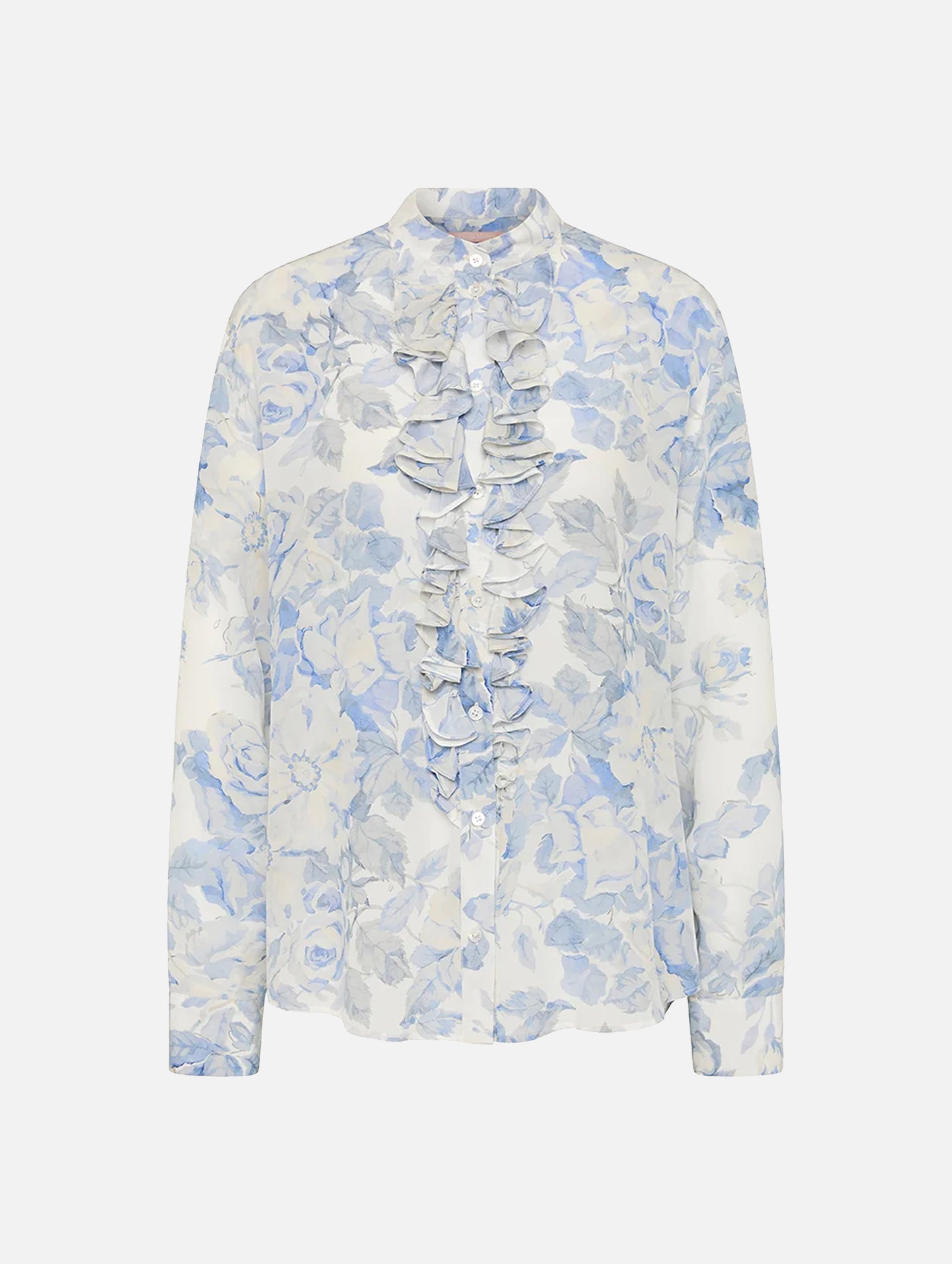 For the Frill Of It Shirt in Vintage Blue Floral