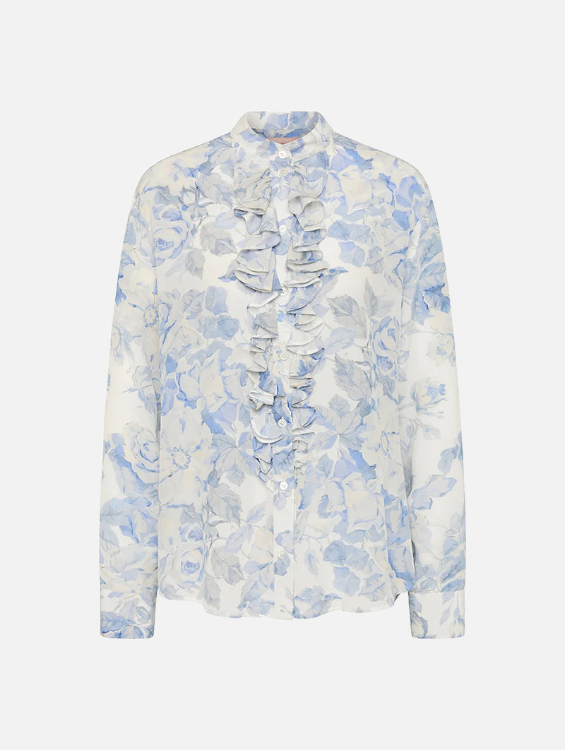 For the Frill Of It Shirt in Vintage Blue Floral