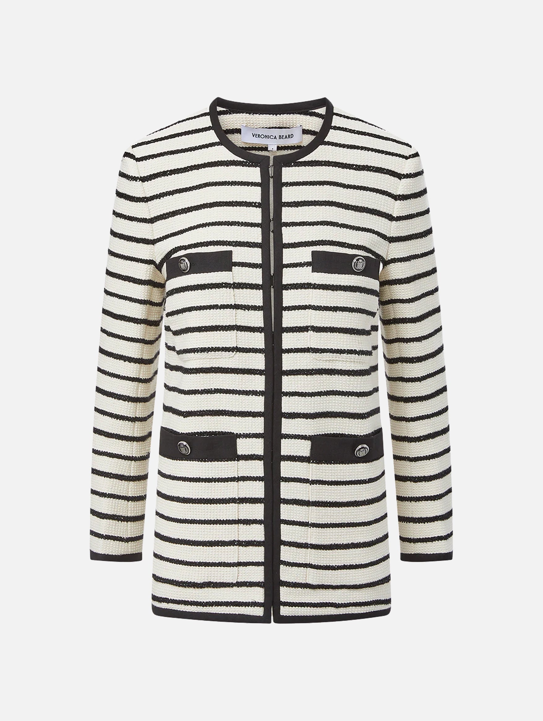 Foster Striped Dickey Jacket in Ivory Black