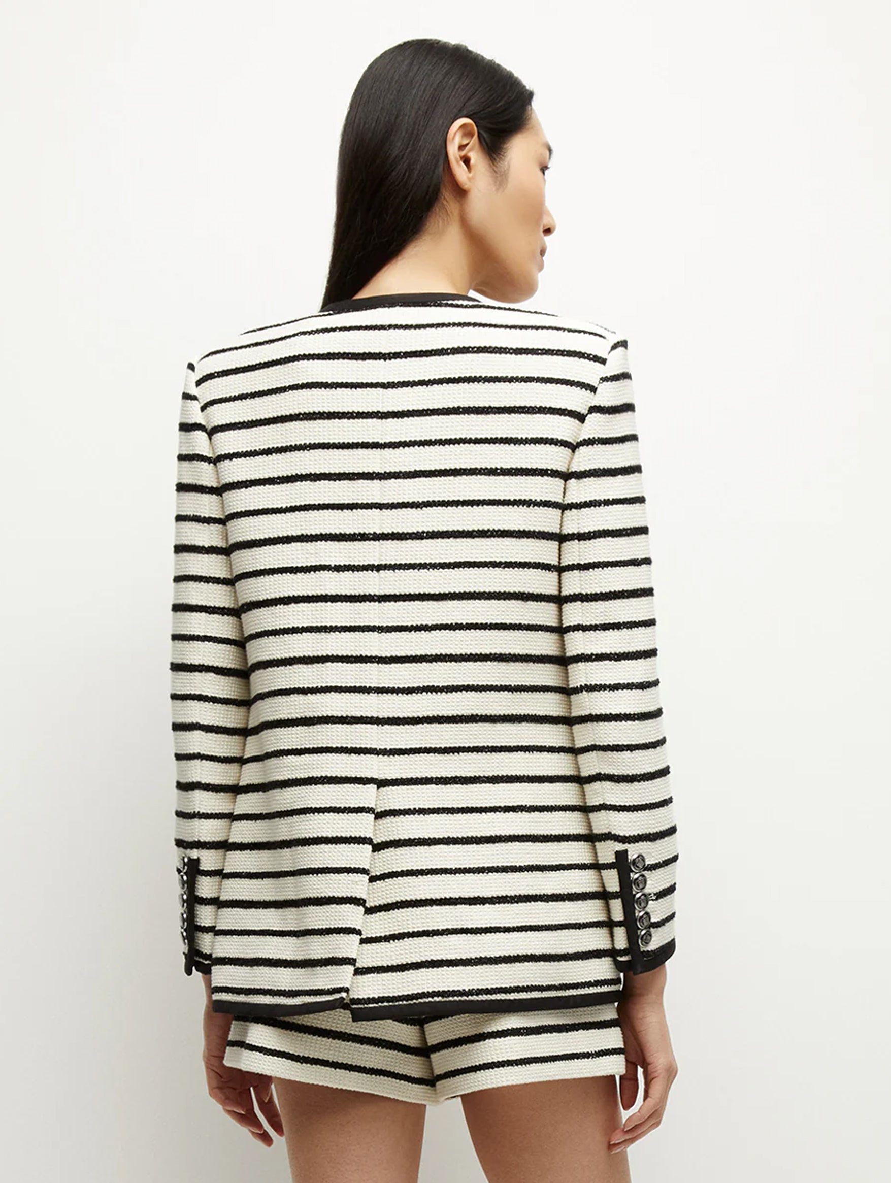 Foster Striped Dickey Jacket in Ivory Black