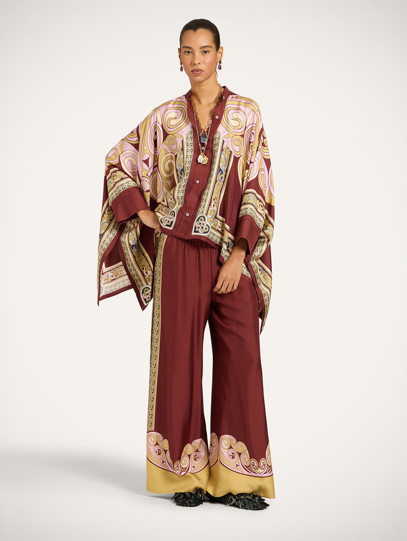 Foulard Shirt in Kells Swirl Placée Burgundy