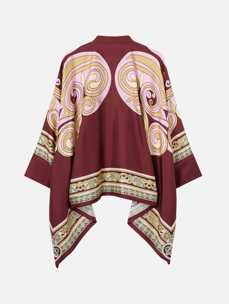 Foulard Shirt in Kells Swirl Placée Burgundy
