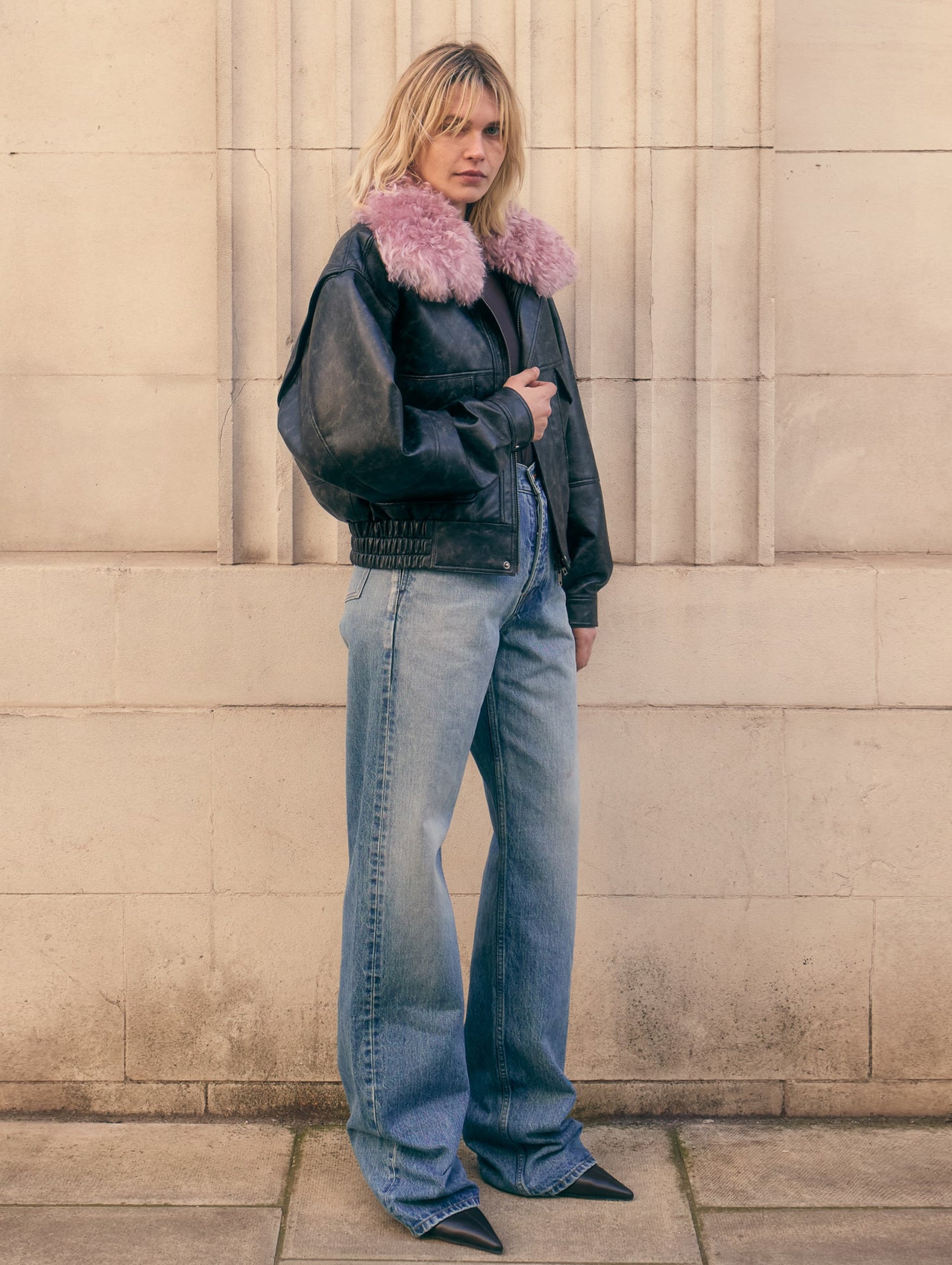 Frankie Jacket in Black & Dusty Pink