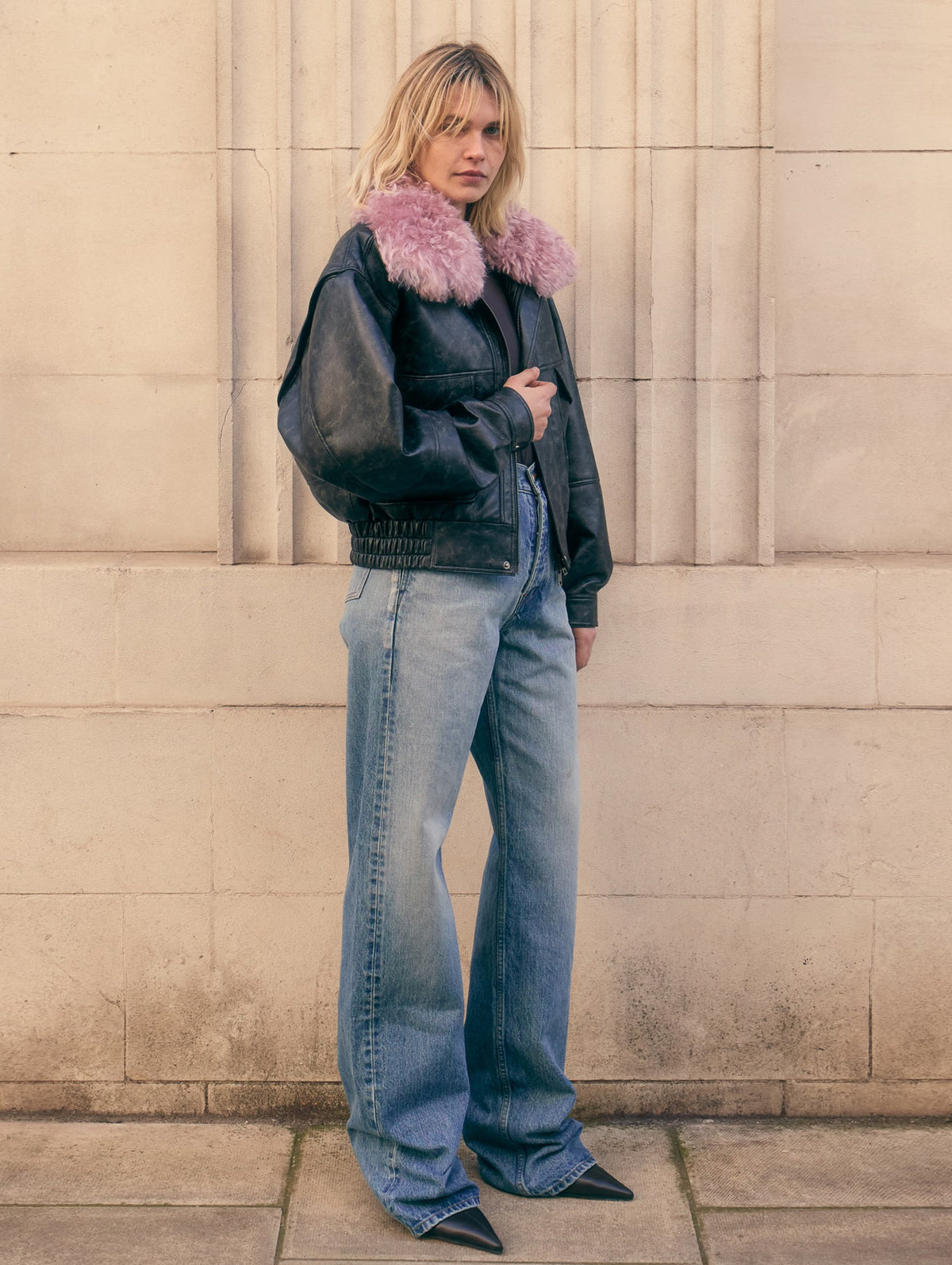 Frankie Jacket in Black & Dusty Pink