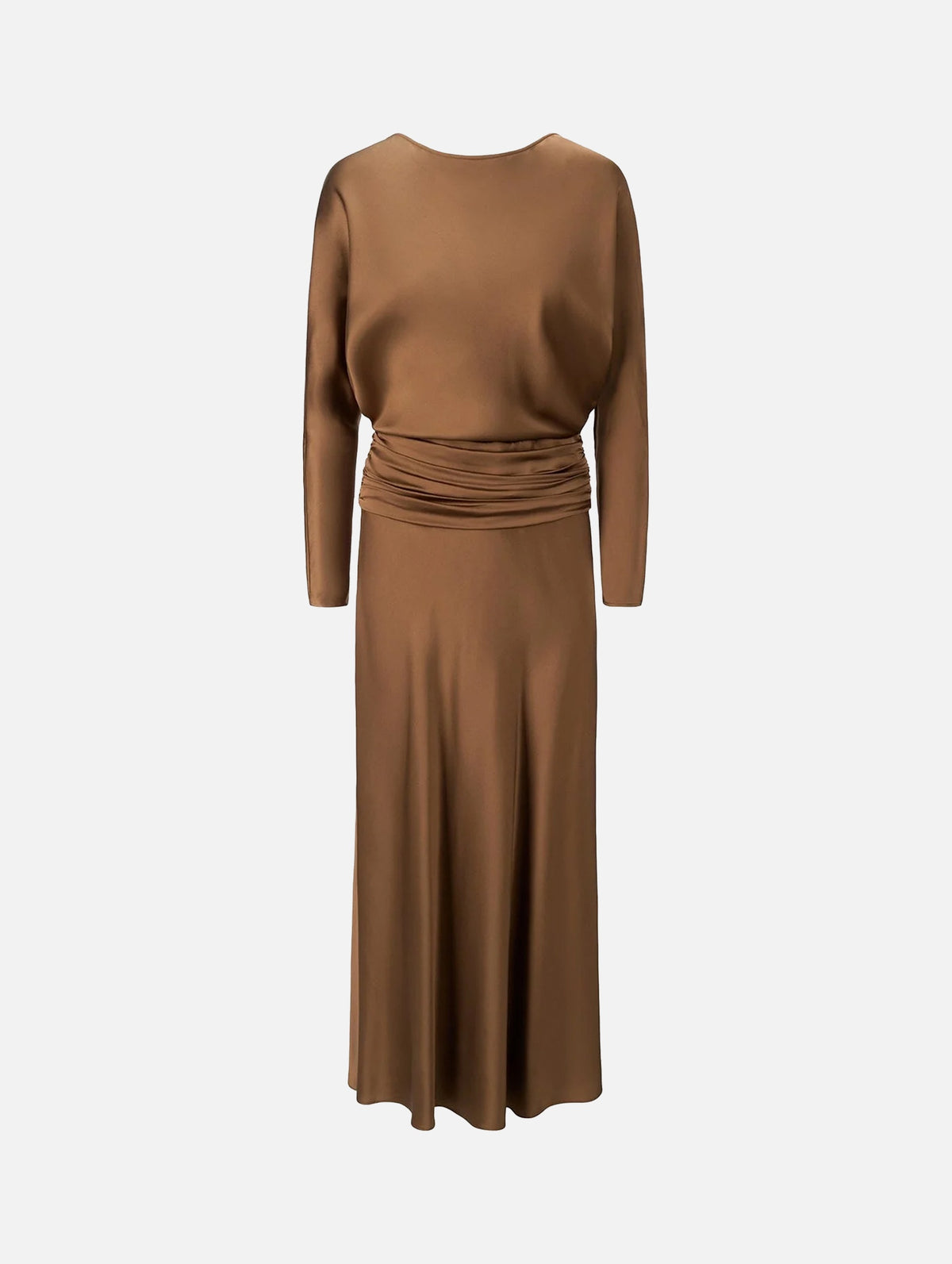 Freda Silk Dress in Cigar