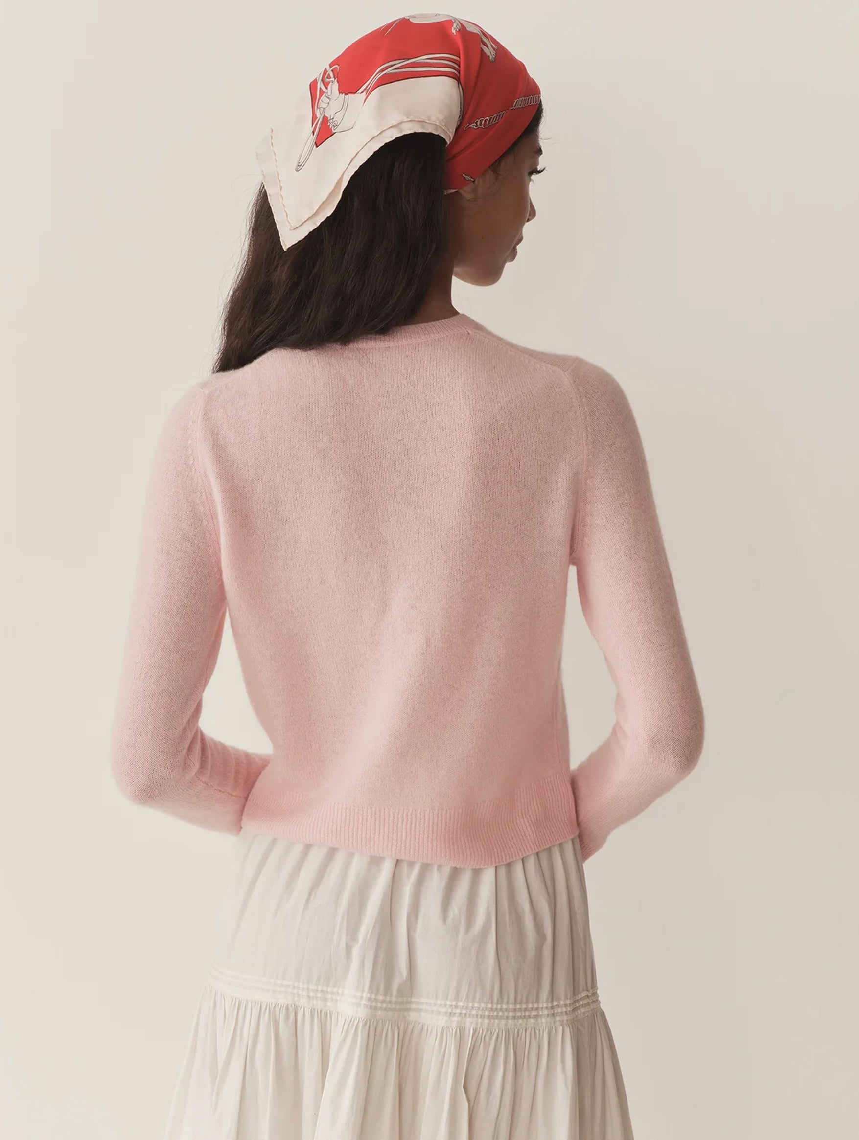 Freya Cashmere Cardigan in Rosewater