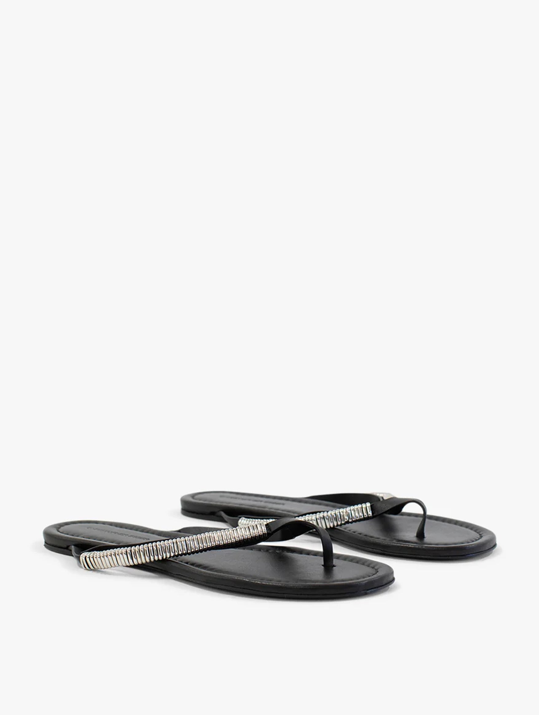 Frida Pierced Flip Flop in Black
