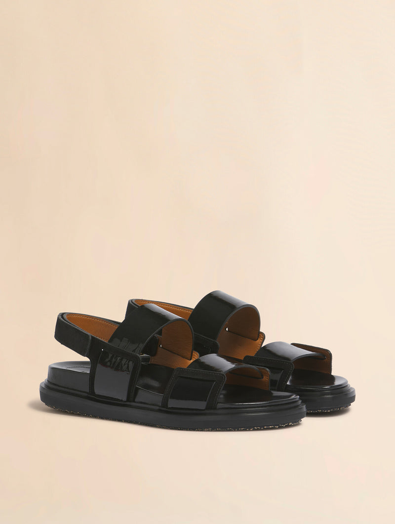 Fussbett Double-Strap Sandal in Black