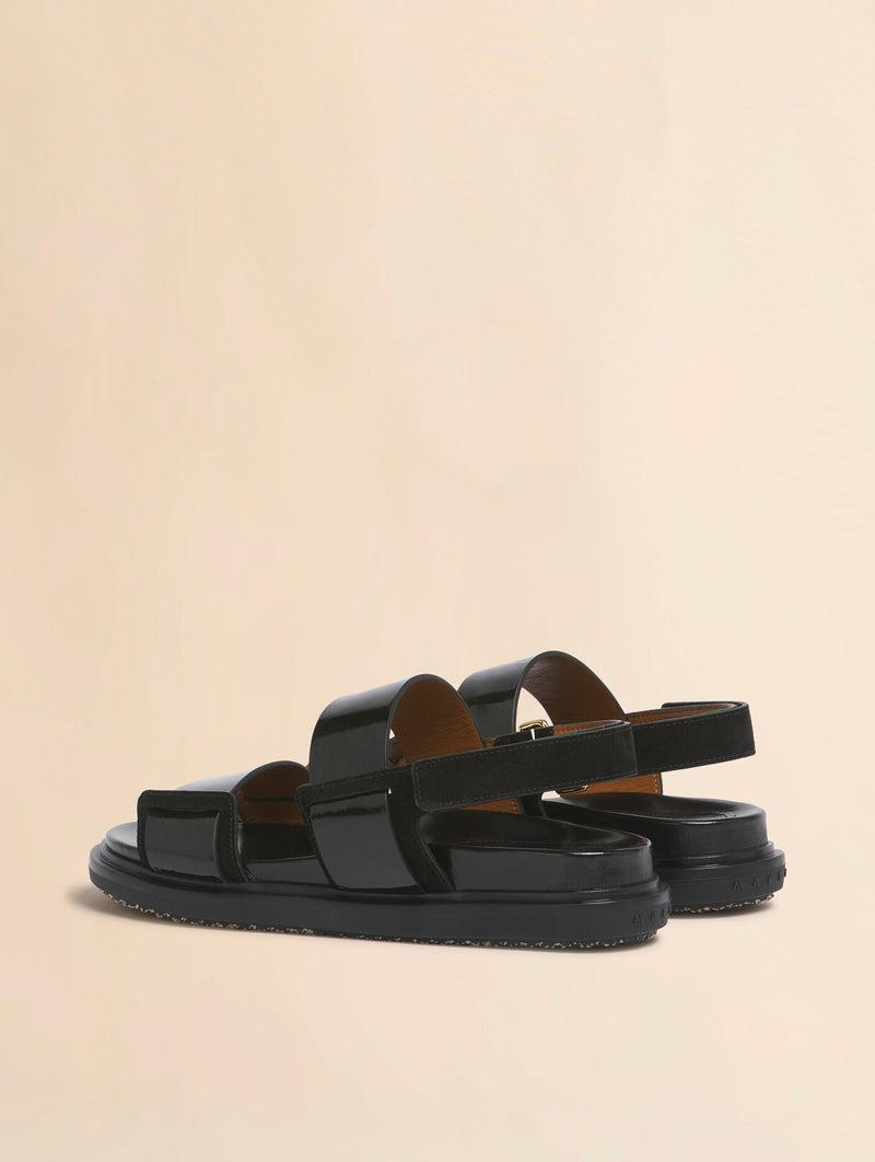 Fussbett Double-Strap Sandal in Black