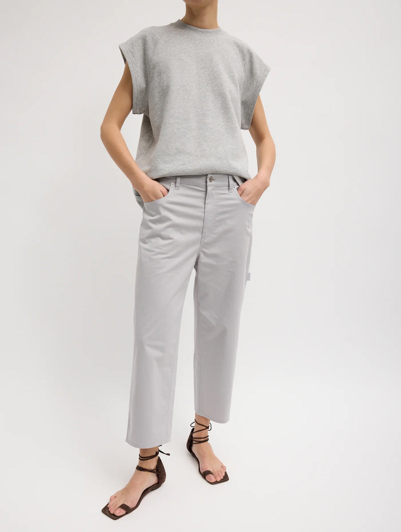 Cropped Slouchy Cargo Jean in Grey