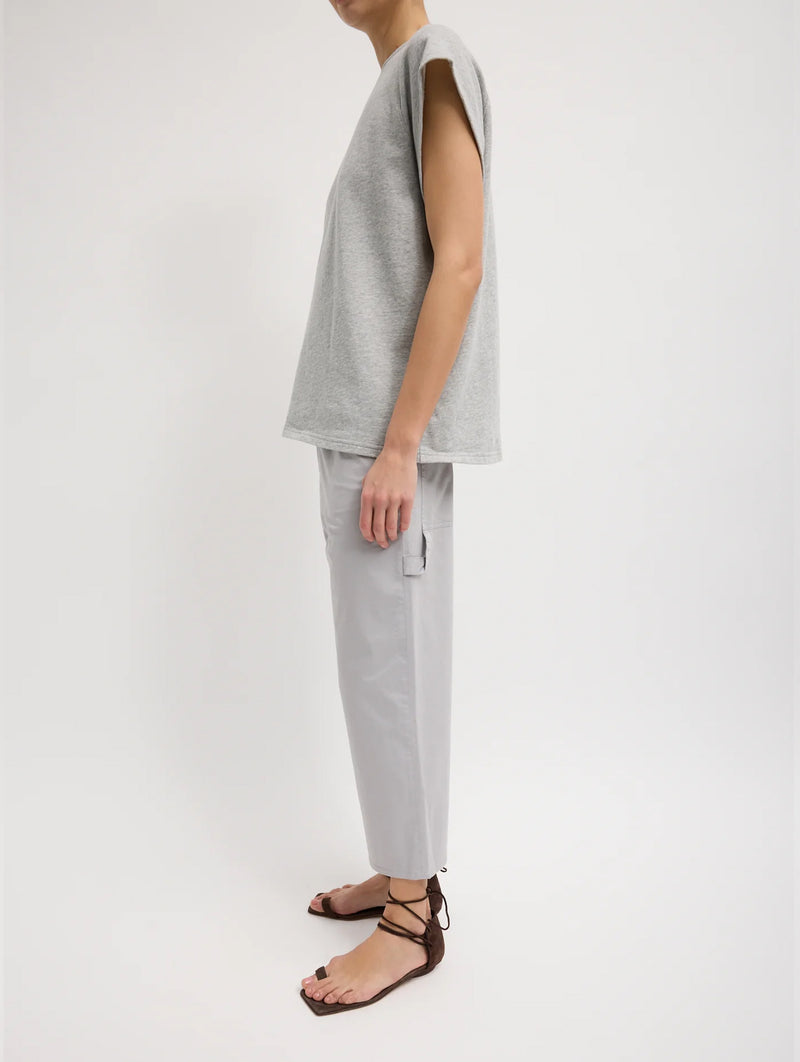 Cropped Slouchy Cargo Jean in Grey