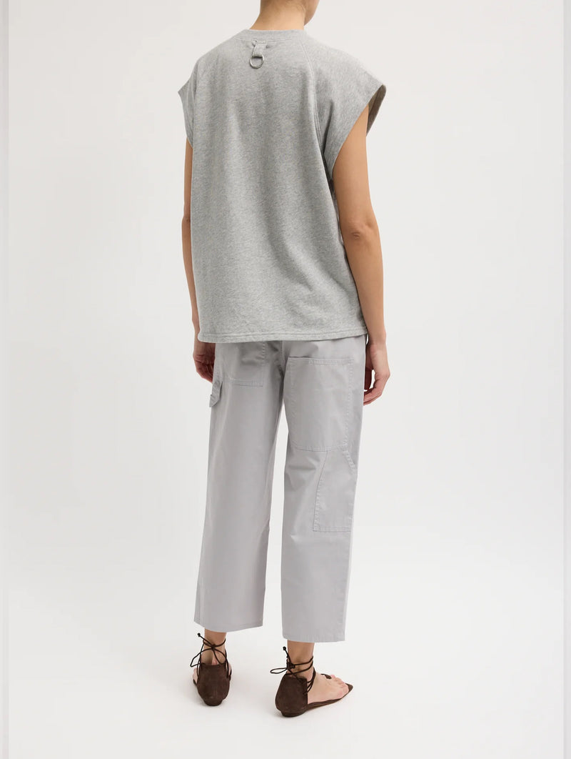 Cropped Slouchy Cargo Jean in Grey