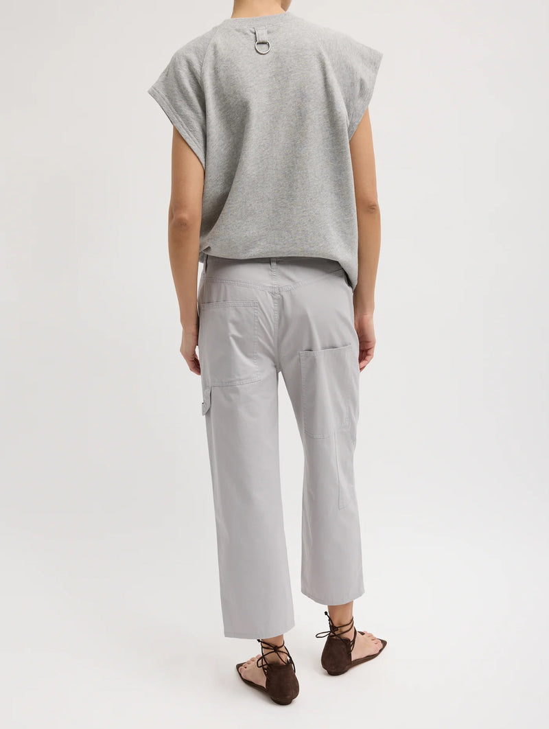 Cropped Slouchy Cargo Jean in Grey
