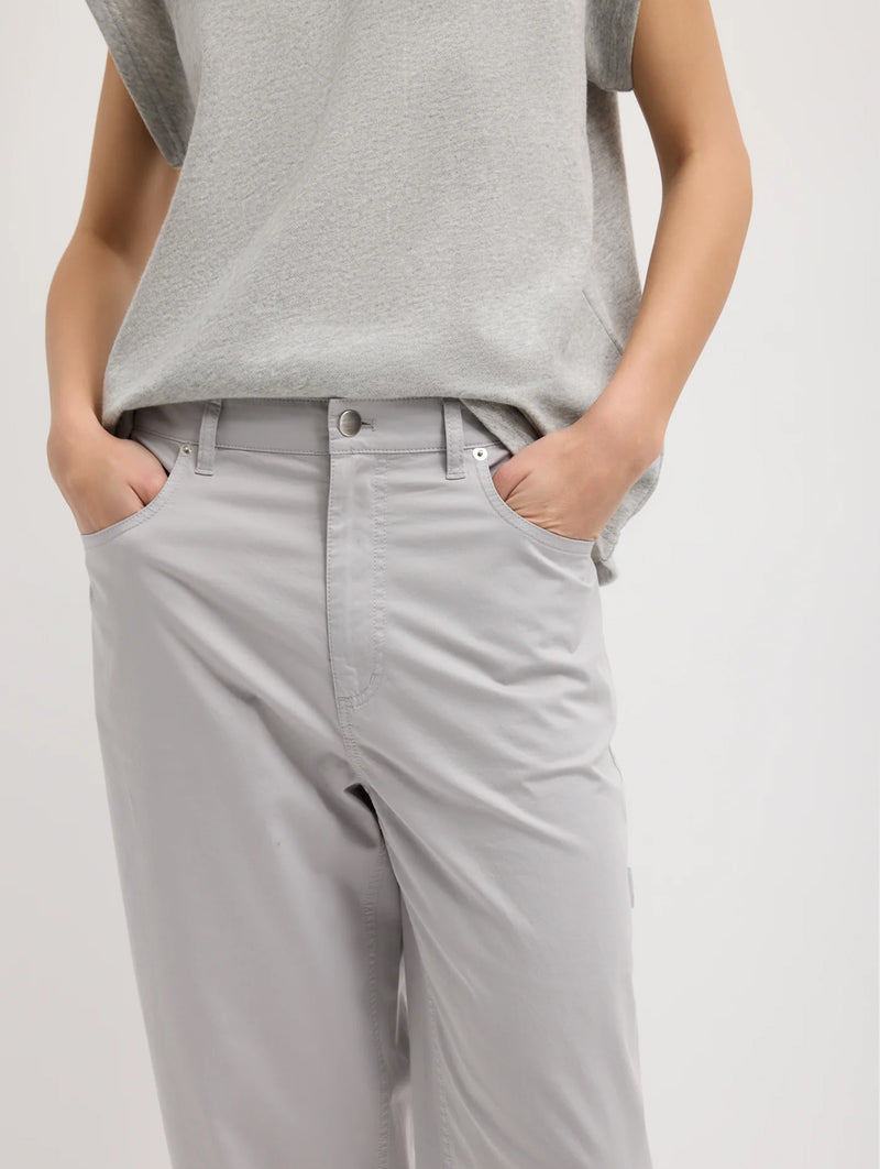 Cropped Slouchy Cargo Jean in Grey