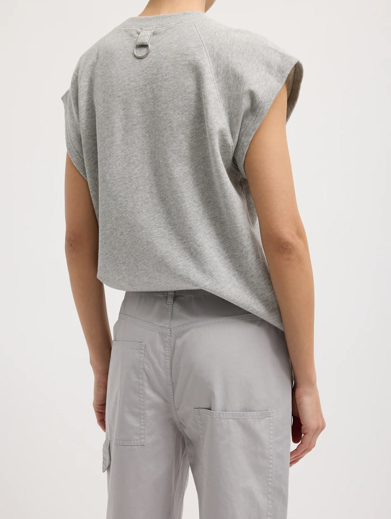 Cropped Slouchy Cargo Jean in Grey