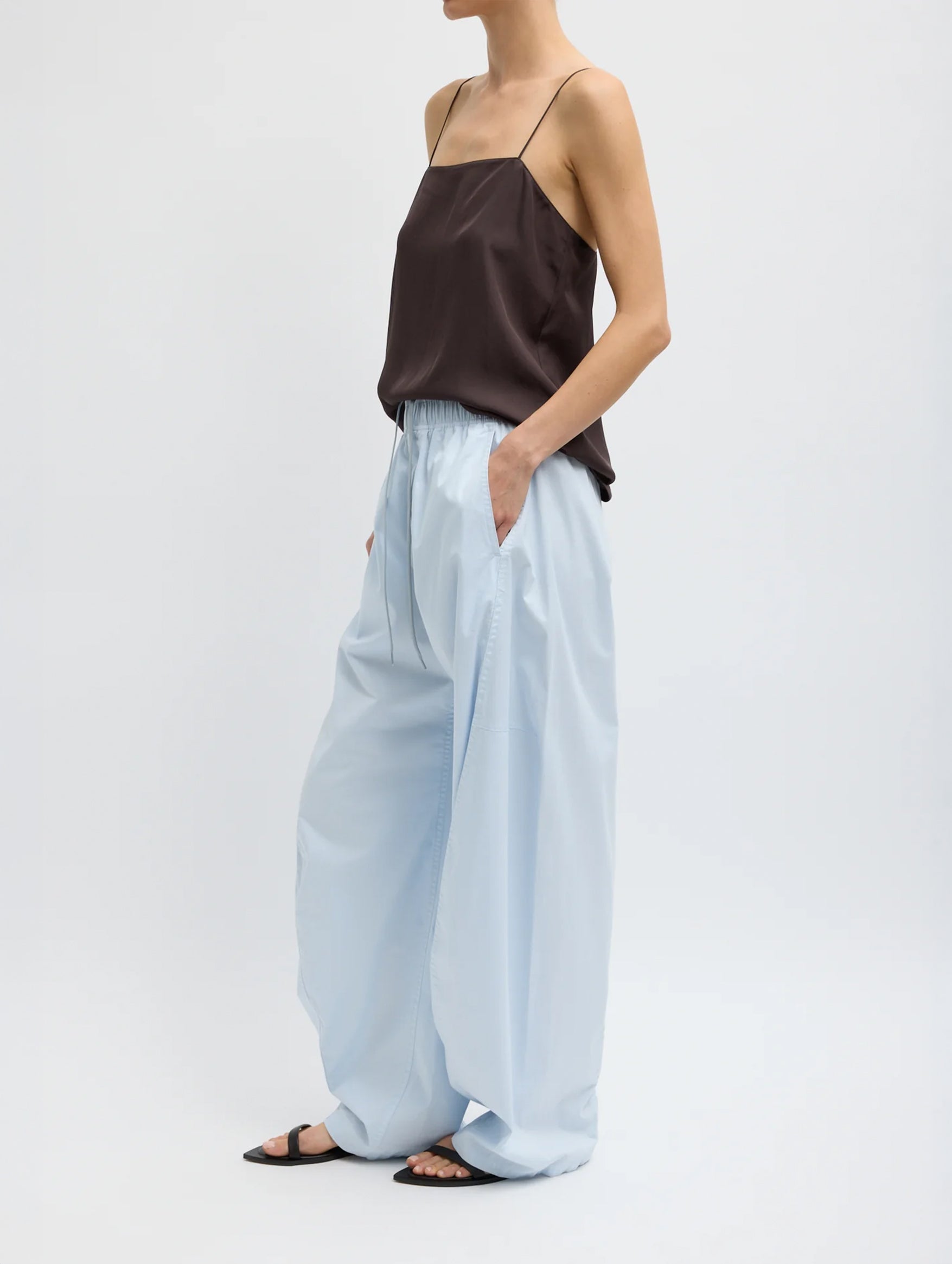 Garment Dyed Silky Cotton Winslow Pull On Pant in Pale Blue (Regular)