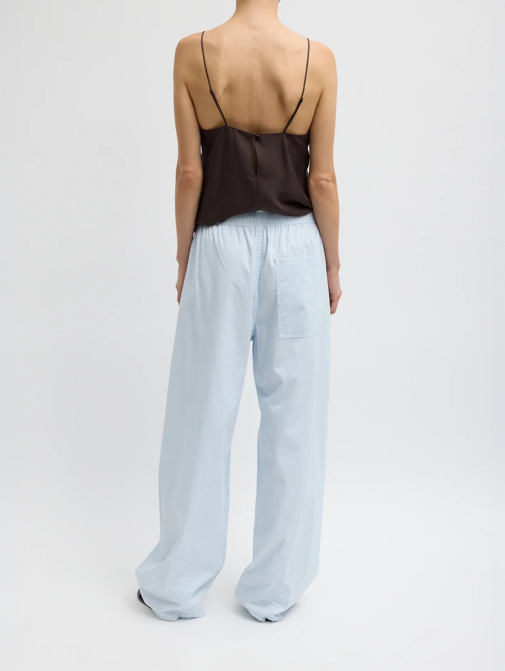 Garment Dyed Silky Cotton Winslow Pull On Pant in Pale Blue (Short)