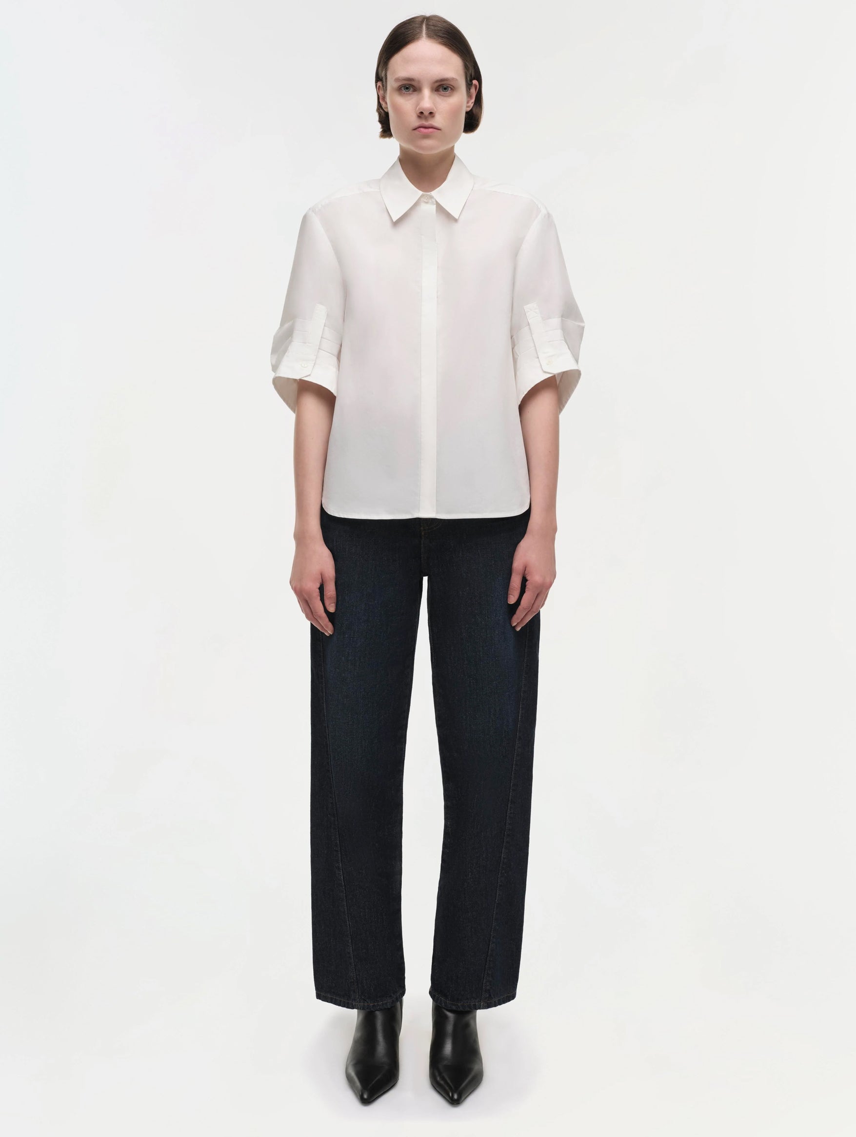 Gemma Three Quarter Sleeve Shirt in White