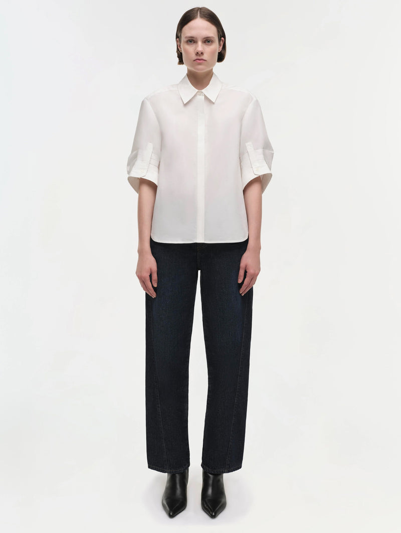 Gemma Three Quarter Sleeve Shirt in White
