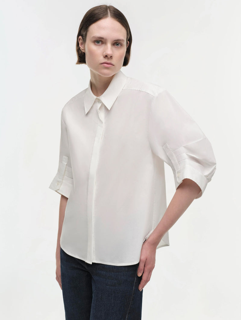 Gemma Three Quarter Sleeve Shirt in White
