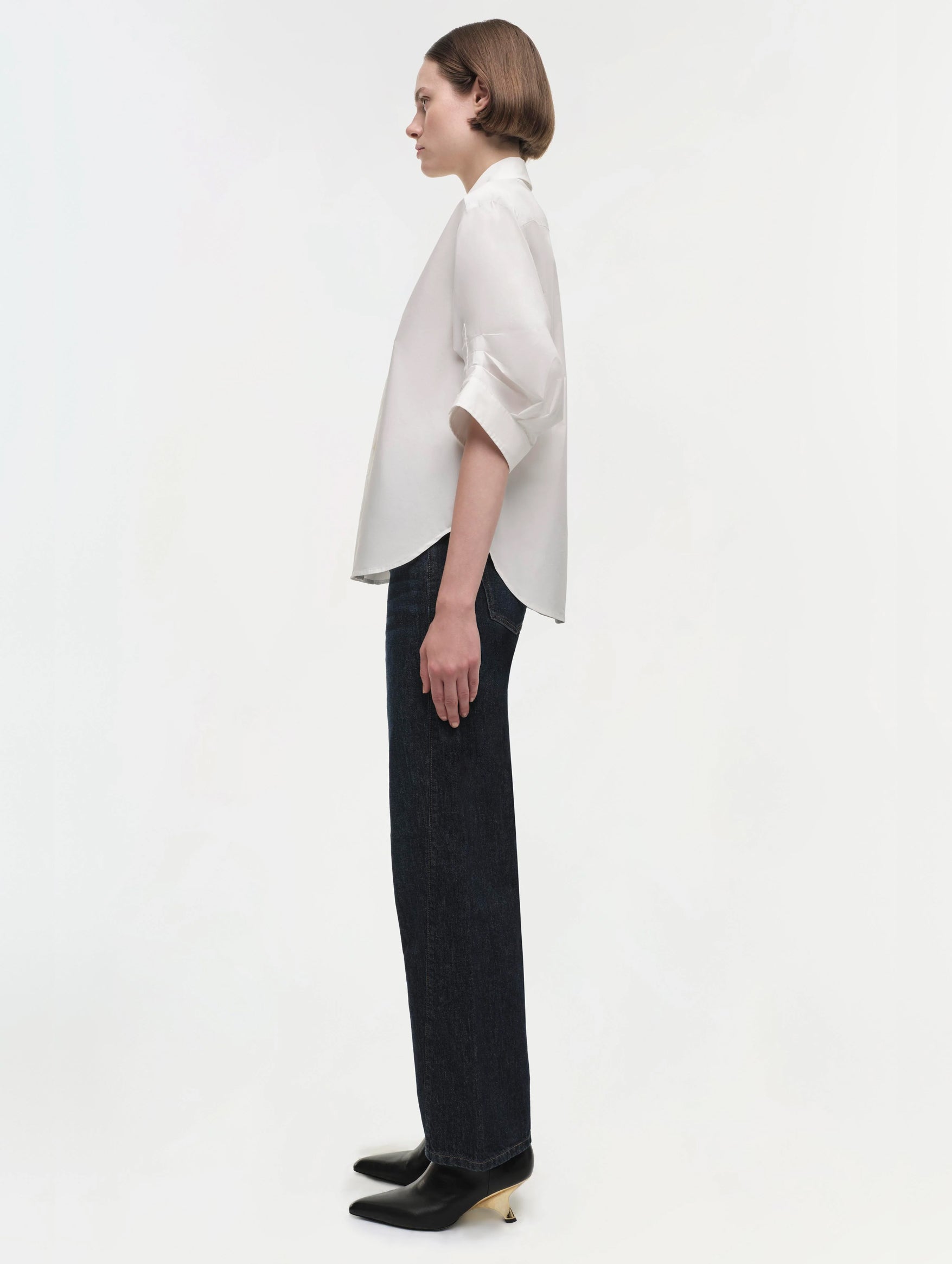 Gemma Three Quarter Sleeve Shirt in White