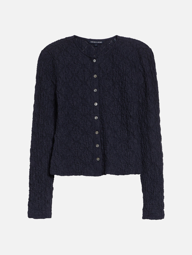 Gillingham Stretch-Lace Cardigan in Navy