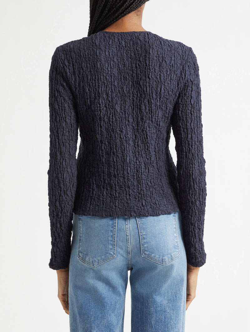 Gillingham Stretch-Lace Cardigan in Navy