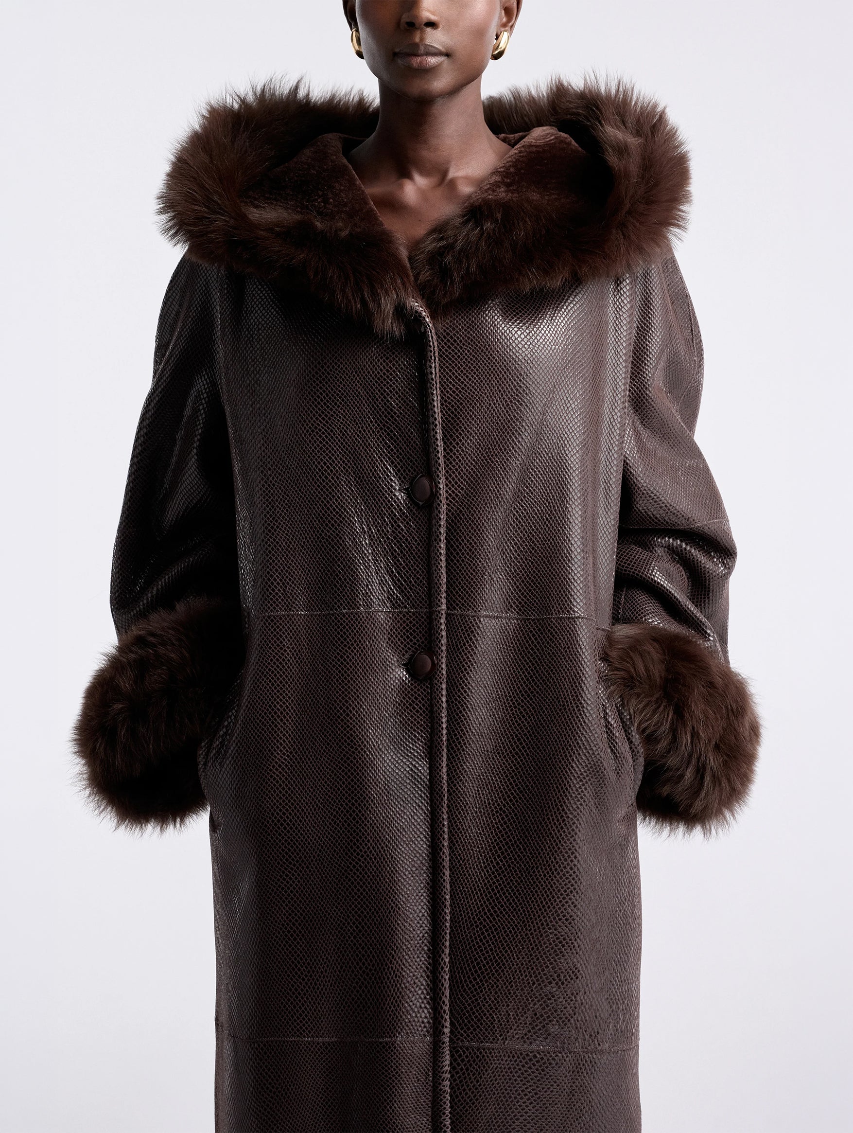 Gancin Coat in Lustre Brown