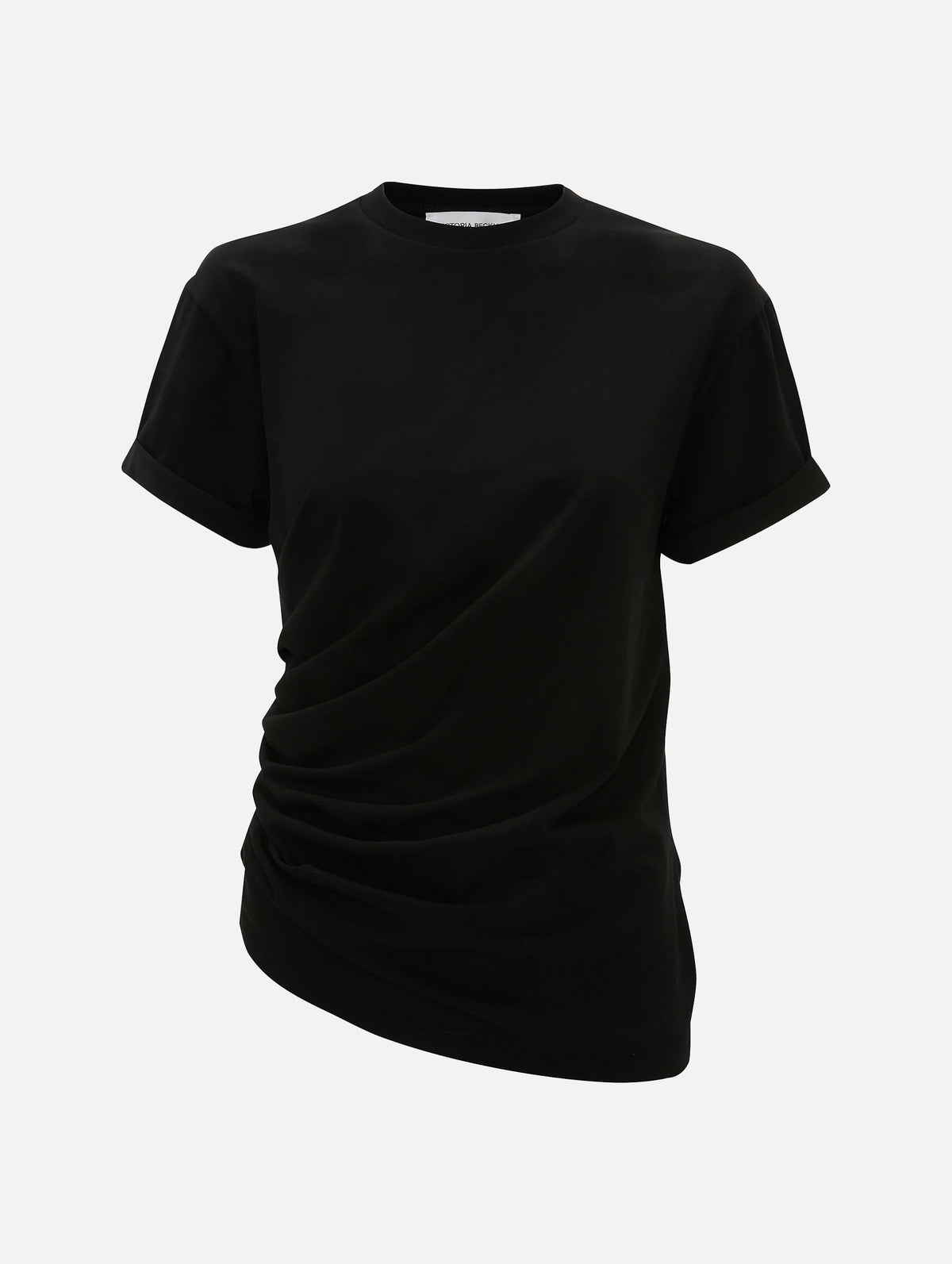 Gathered Detail T-Shirt in Black