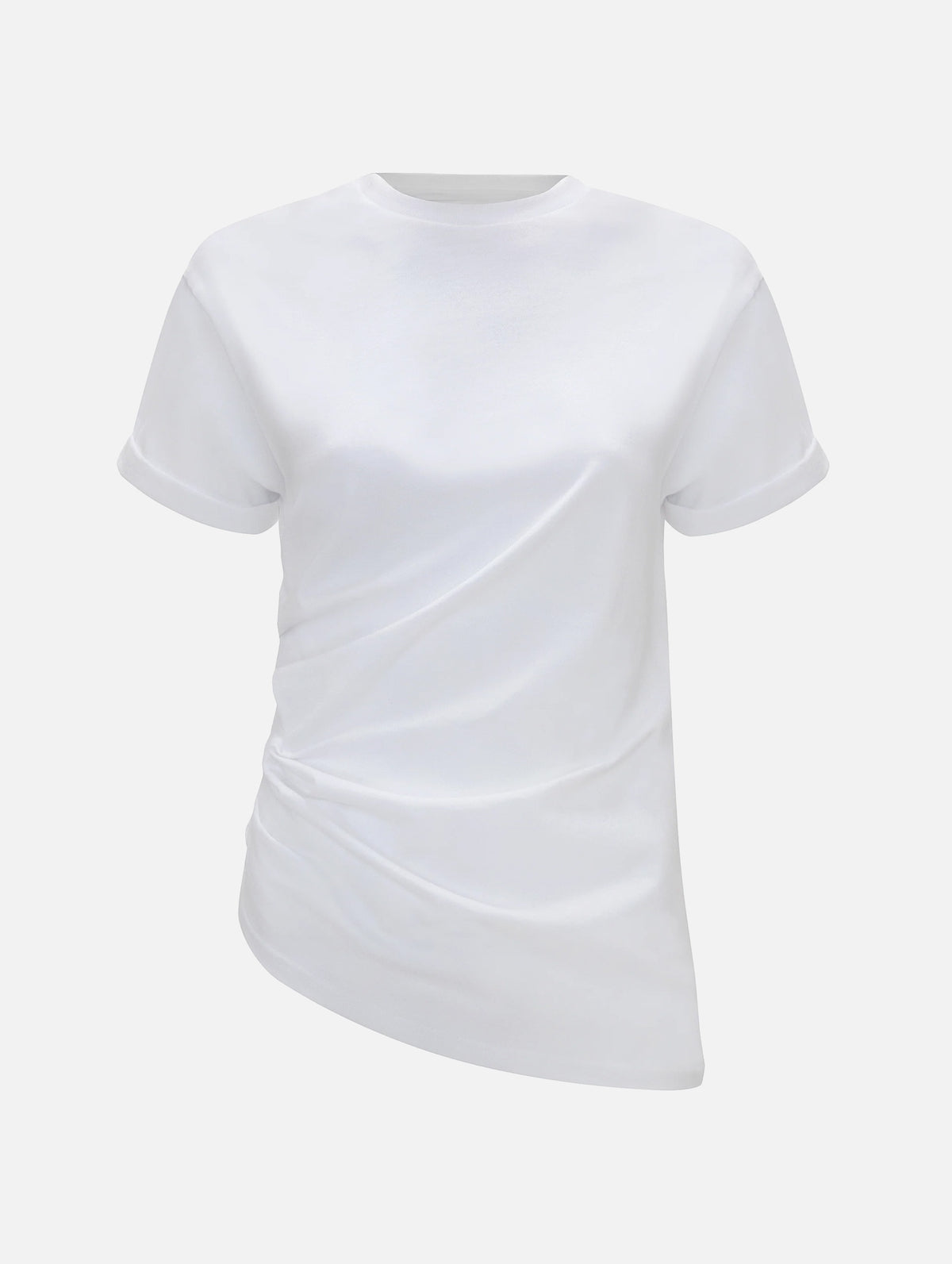 Gathered Detail T-Shirt in White
