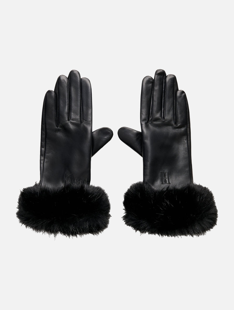 Genna Leather Gloves in Black