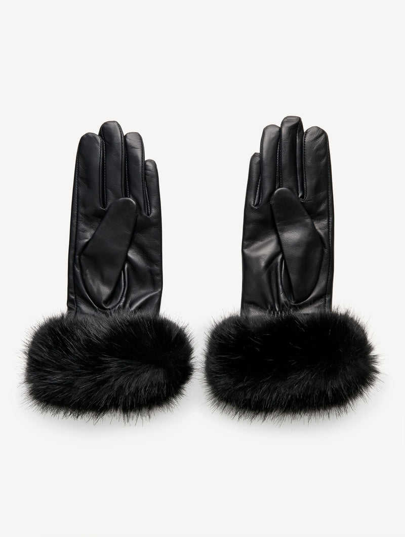 Genna Leather Gloves in Black